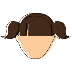 Obraz premium woman face icon over white background colorful design vector illustration