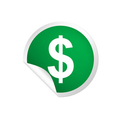 Obraz premium runder Sticker grün - Dollar