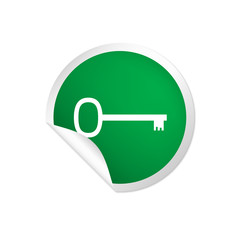 runder Sticker grün - Schlüssel