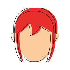 woman face icon over white background colorful design vector illustration