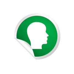 runder Sticker grün - Profil