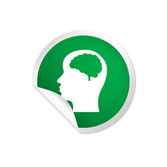 runder Sticker grün - Kopf