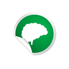 runder Sticker grün - Gehirn