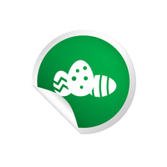 runder Sticker grün - Ostereier