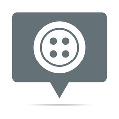 Fototapeta premium Graue Sprechblase mit Knopf