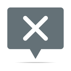 Fototapeta premium Graue Sprechblase mit Kreuz