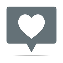 Graue Sprechblase mit Herz