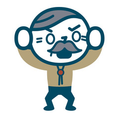 呆れるシニア男性