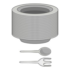 Plates icon, cartoon style