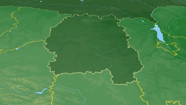 Zhytomyr - Ukraine, region extruded. Bumps shaded