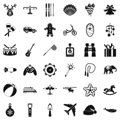 Children icons set, simple style