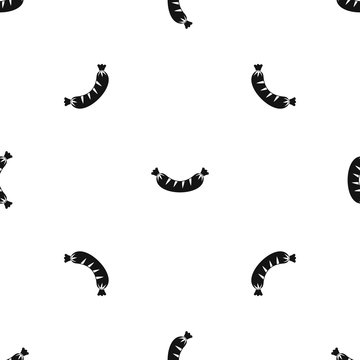 Grilled Sausage Pattern Seamless Black