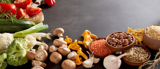 Healthy, organic harvest produce and vegetables