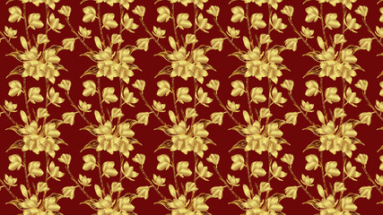 chrysanthemum flower pattern by hand drawing.Wallpaper art highly detailed in line art style.Flower pattern for batik cloth.