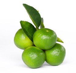 group lime fruit isolate on white background