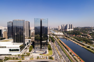 Naklejka premium Aerial View of Itaim Bibi in Sao Paulo, Brazil