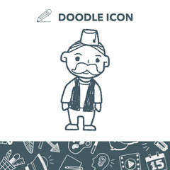 indian old man doodle