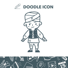 indian people doodle