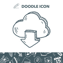 internet cloud doodle drawing