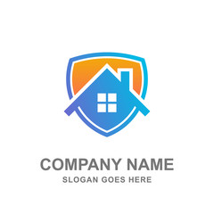 House Protection Insurance Apartment Logo Vector Design 