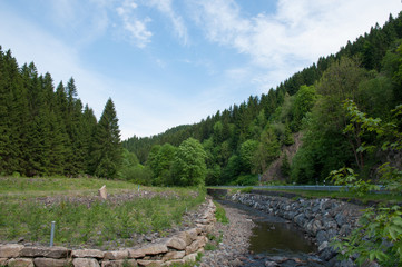 Innerste river in the Harz mountains in Germany