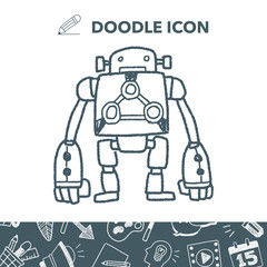 Naklejka premium robot doodle