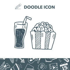 popcorn and drink doodle