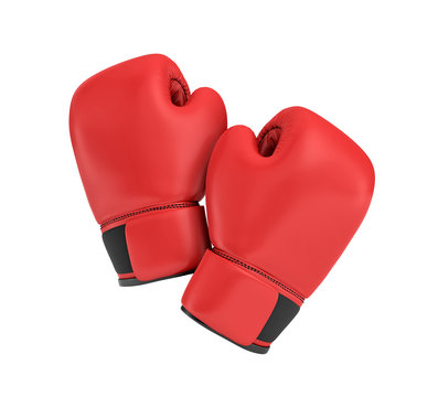 3d rendering of a red right boxing gloves isolated on white background