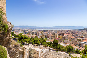 Fototapeta na wymiar Cagliari, Sardinia, Italy. City view from the top point