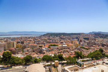 Fototapeta na wymiar Cagliari, Sardinia, Italy. A picturesque view of the city from the top