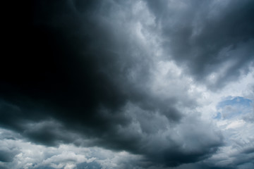 dark storm clouds with background,Dark clouds before a thunder-storm.