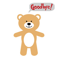 Toy bear with text Goodbye!