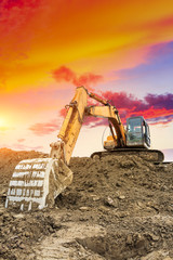 excavator in construction site © ABCDstock