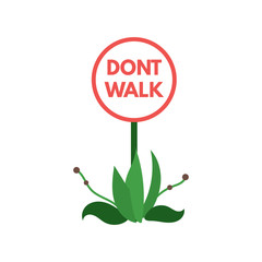 Dont walk on the gass. Vector template illustration