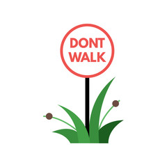 Dont walk on the gass. Vector template illustration