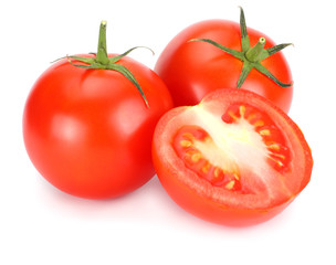 fresh tomato isolated on white background. close up