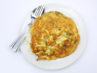 Tasty Omelet and rice,Thai menu.