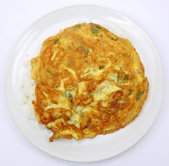 Tasty Omelet and rice,Thai menu.