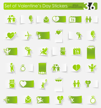 Set of Valentine's Day stickers