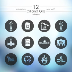 Set of oil and gas icons