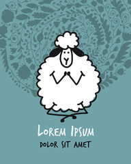 Funny sheep, sketch for your design