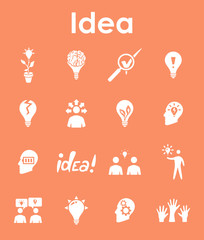 Set of idea simple icons