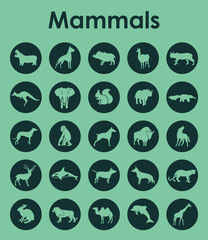 Set of mammals simple icons