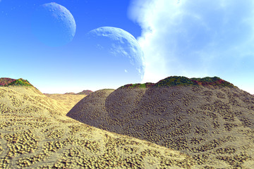 Fantasy alien planet. 3D rendering