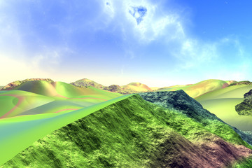 Fototapeta premium Fantasy alien planet. 3D rendering
