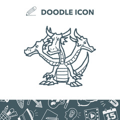 Fototapeta na wymiar dragon doodle