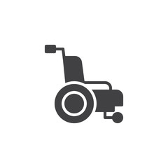 Wheelchair icon vector, filled flat sign, solid pictogram isolated on white. Symbol, logo illustration