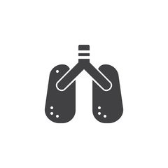 Lungs icon vector, filled flat sign, solid pictogram isolated on white. Symbol, logo illustration