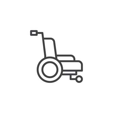 Wheelchair Line Icon, Outline Vector Sign, Linear Style Pictogram Isolated On White. Symbol, Logo Illustration. Editable Stroke