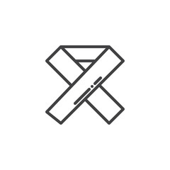 Cancer ribbon line icon, outline vector sign, linear style pictogram isolated on white. Symbol, logo illustration. Editable stroke